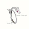 Punk Adjustable Fine Rings Dragon Design Cubic Zirconia Copper Rings for Women Men Symbol of Power and Fortune