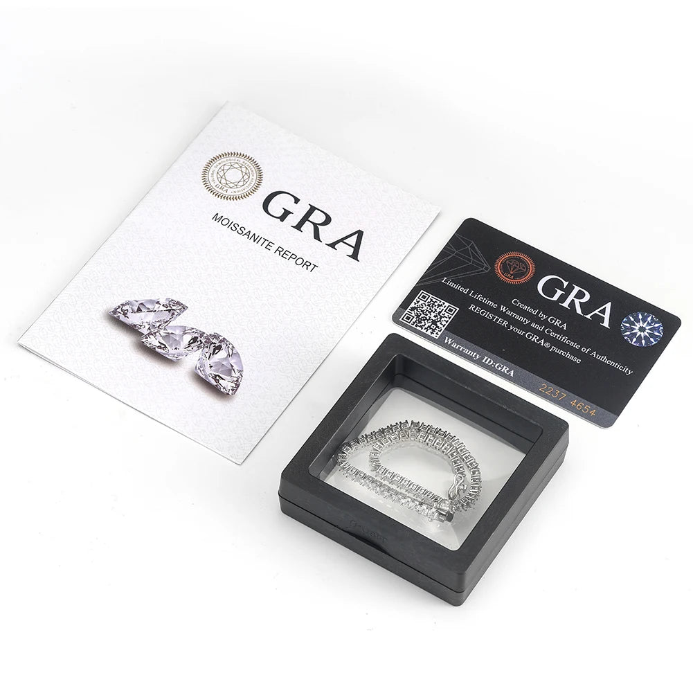 SMON01 Premium Iced Hip Hop Moissanite Necklace 925 Sterling Silver Iced Cut 3mm Moissanite Tennis Chain Necklace in Stock