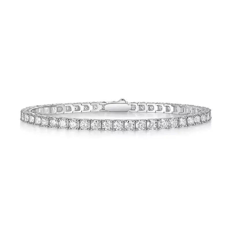 6.5mm 1CT White 925 Sterling Silver VVS Moissanite Diamond Tennis Link Chain Bracelet Iced Out Unisex Jewelry Men Women Bracelet