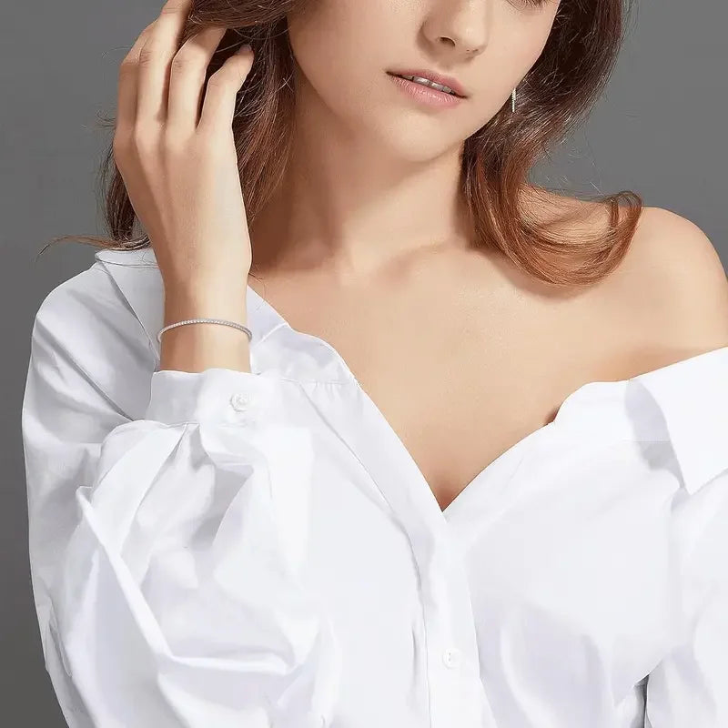 925 Sterling Silver Bracelet Fine Jewelry Cubic Zirconia Tennis Bracelet Adjustable  for Women