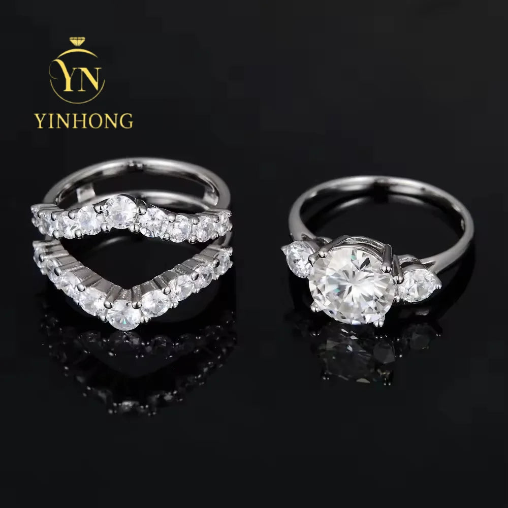 Moissanite Ring 925 Sterling Silver Jewelry Moissanite S925 Sterling Silver  Ring for Birthday Valentine's Day Christmas