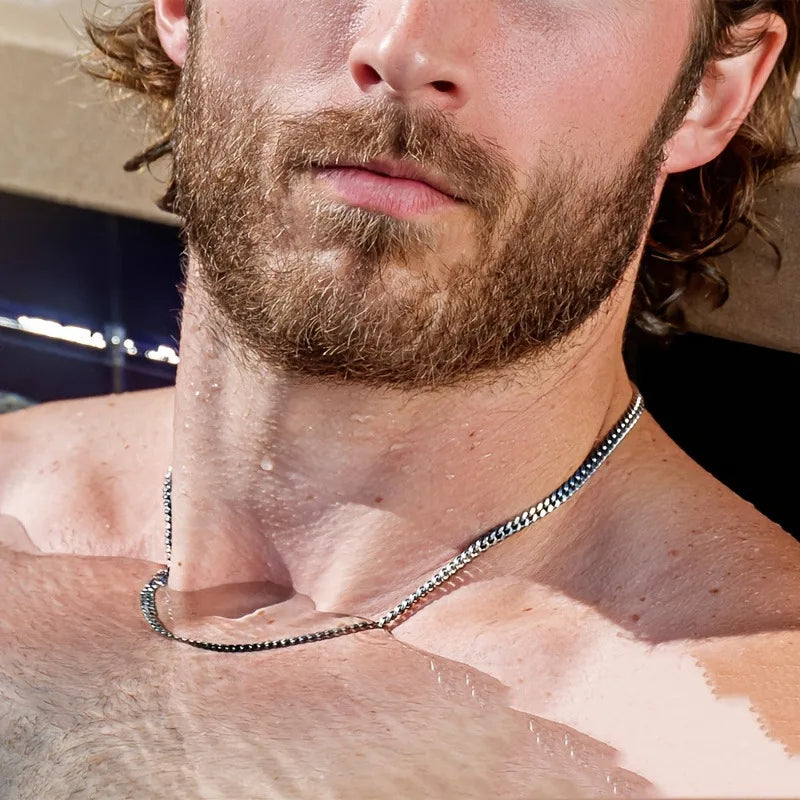 2pcs 5/7mm Fashion Chains Necklaces Stainless Steel Cuban Link Necklace for Men Hip Hop Punk Jewelry