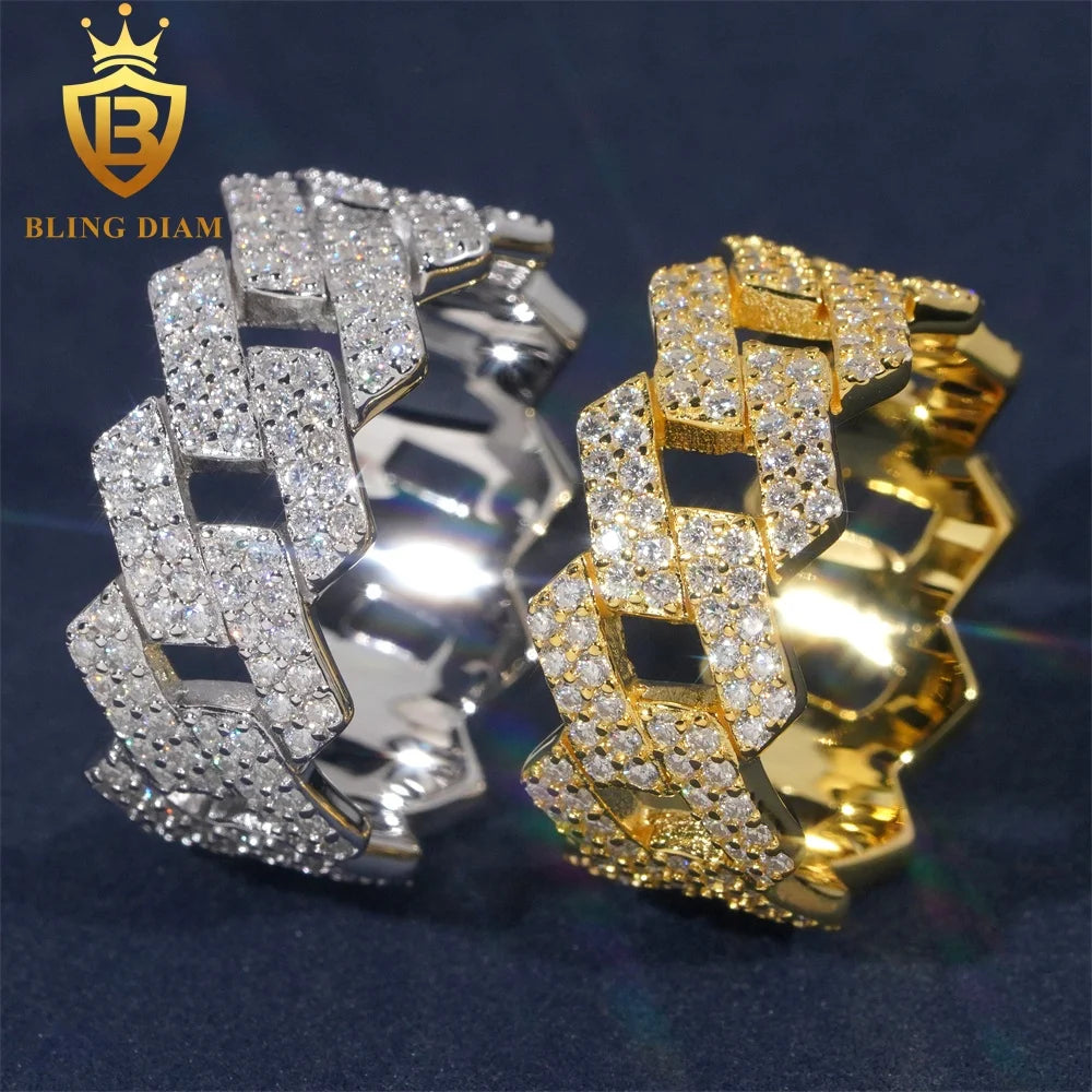 Fashion Rings for Men Moissanite Iced Out Moissanite Hip Hop Jewelry High Quality Diamond Pass Diamond Test with GRA
