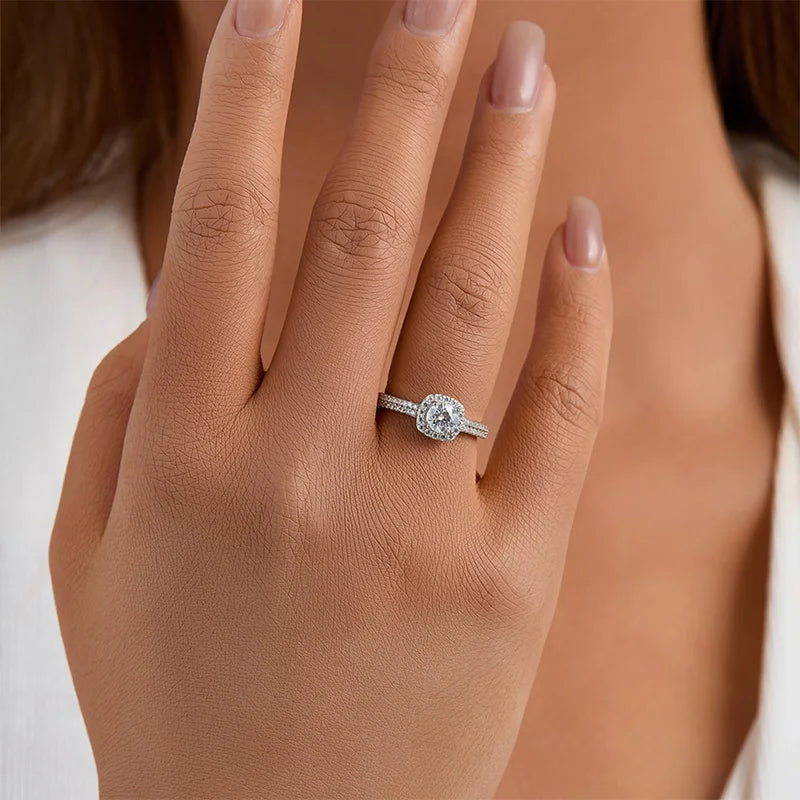 NO TARIFF Hot Selling Moissanite Ring 925 Sterling Silver Gemstone Jewelry Women Wedding Rings