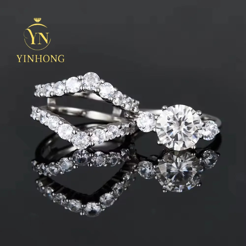 Moissanite Ring 925 Sterling Silver Jewelry Moissanite S925 Sterling Silver  Ring for Birthday Valentine's Day Christmas