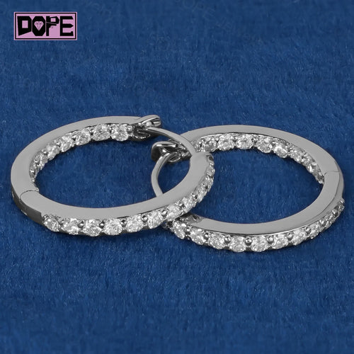 3 Days Dispatch 15mm Moissanite Earrings Real 925 Silver VVS Diamond Men Women Stud Huggies Hoop Earrings