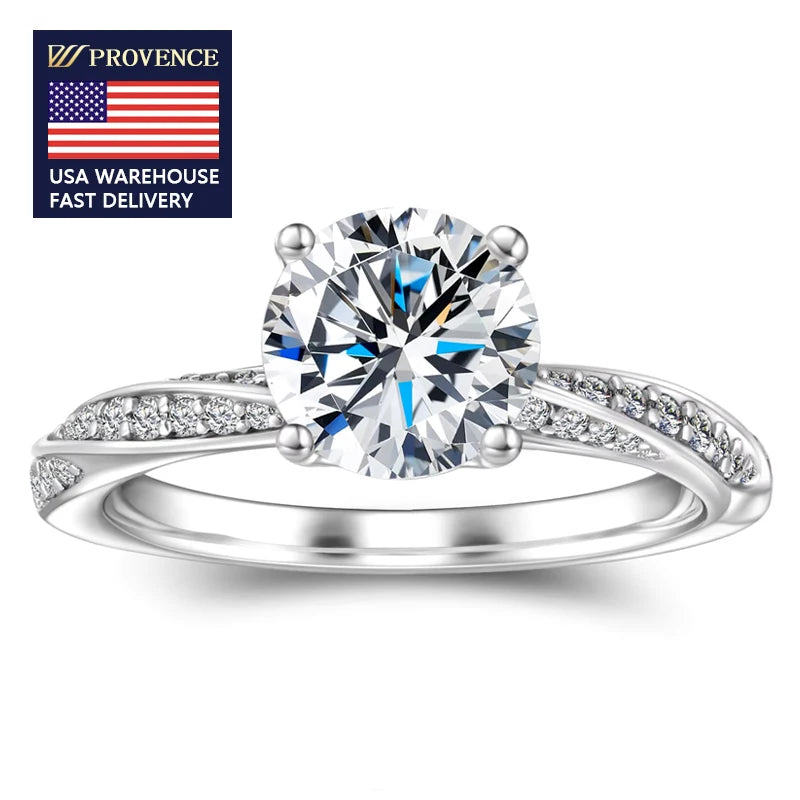 Fine Jewellery Women's Sterling Silver 925 Engagement Wedding Ring 1.5CT Moissanite Ring with Certificate Valentine's Day Gift