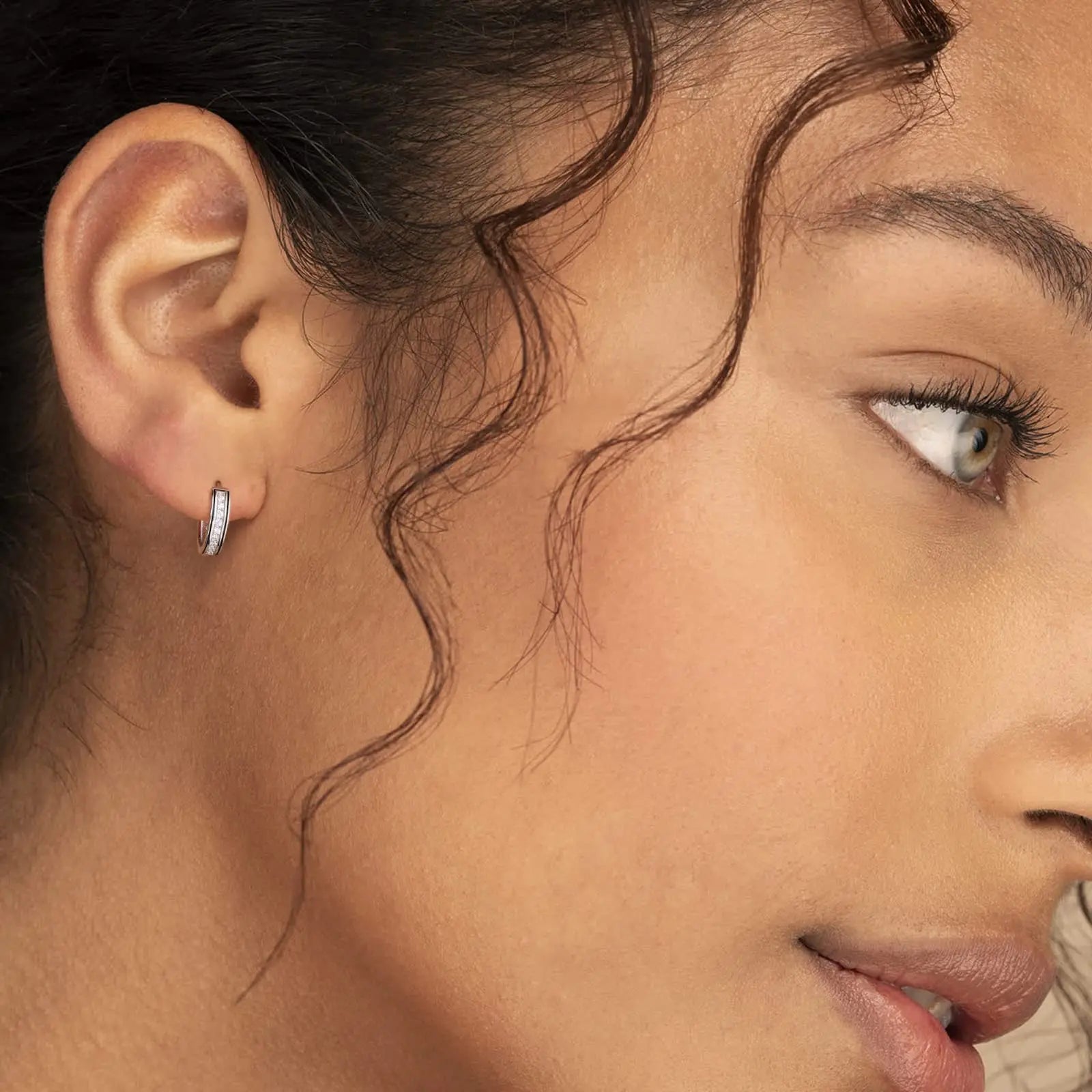 USA Free Ship 14K Gold Plating Hypoallergenic Huggie Cubic Zirconia Sterling Silver 925 Jewellery Women 5A CZ Hoop Earrings Men