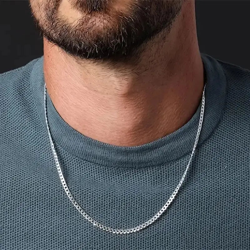 3pcs Men's Cuban Link Chain Set 3.5/ 5/7mm Fashion Chains Necklaces Stainless Steel Hip Hop Punk Jewelry for Men