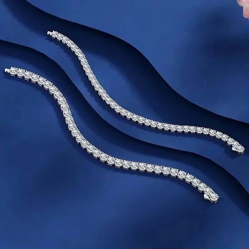 5.0mm White 925 Sterling Silver VVS Moissanite Diamond Tennis Link Chain Bracelet Iced Out Unisex Jewelry Men Women Bracelet