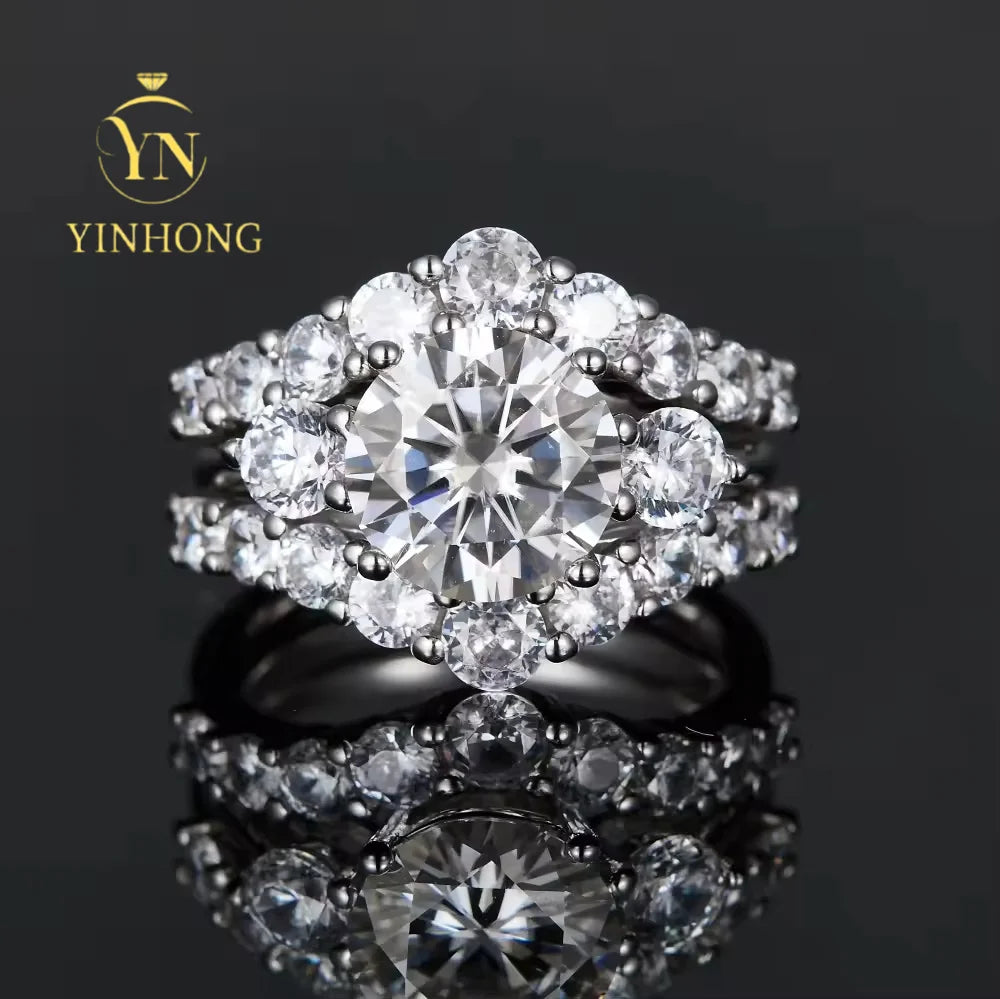 Moissanite Ring 925 Sterling Silver Jewelry Moissanite S925 Sterling Silver  Ring for Birthday Valentine's Day Christmas