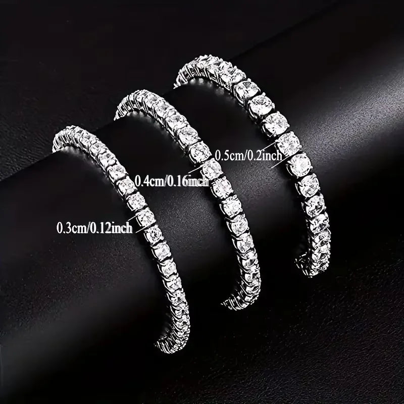 6.5mm 1CT White 925 Sterling Silver VVS Moissanite Diamond Tennis Link Chain Bracelet Iced Out Unisex Jewelry Men Women Bracelet