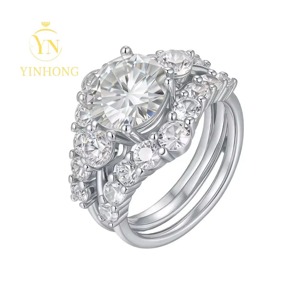 Moissanite Ring 925 Sterling Silver Jewelry Moissanite S925 Sterling Silver  Ring for Birthday Valentine's Day Christmas