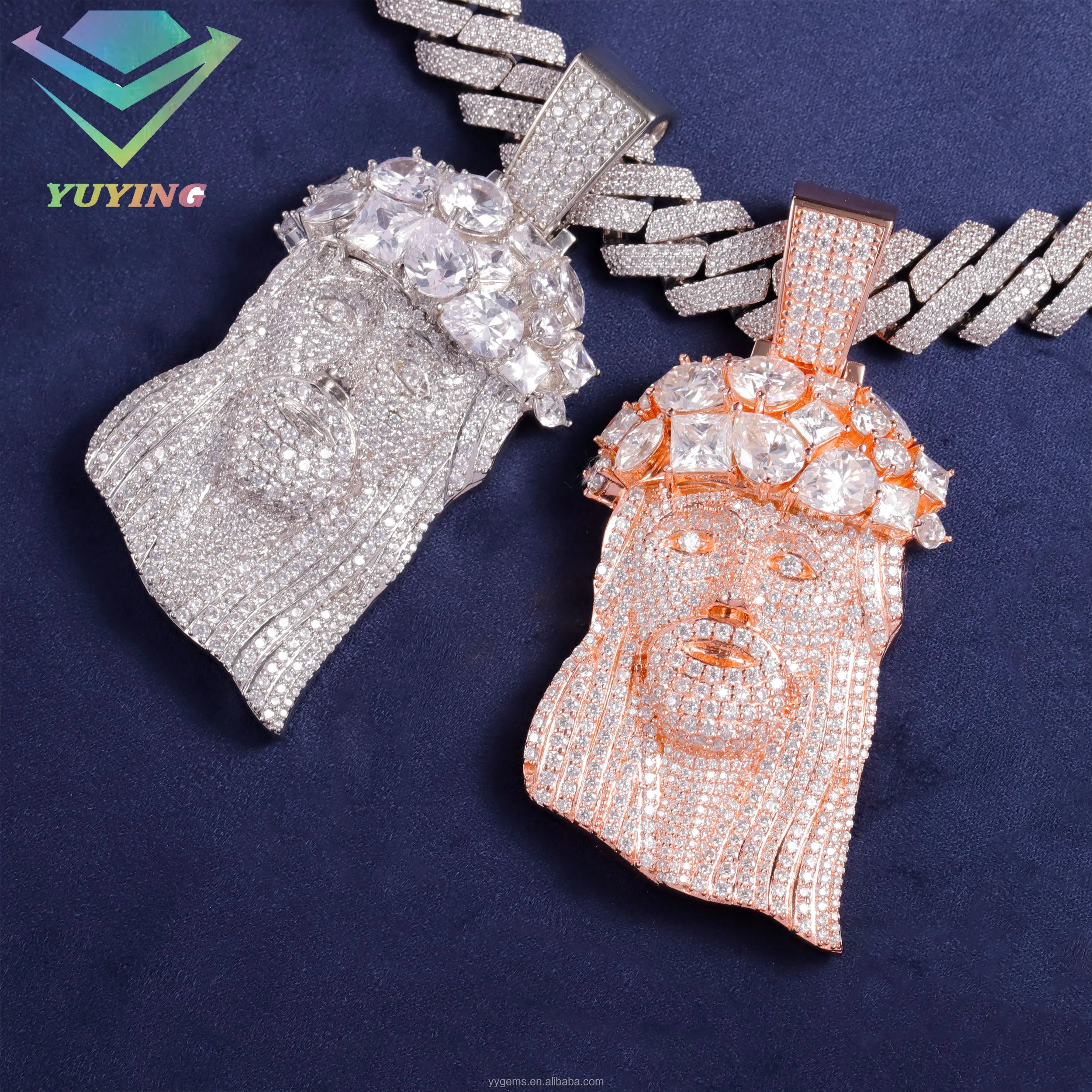 Hot Sell 925 Silver VVS Moissanite Diamond Set Jesus Pendant Men Fashion Hip Hop Jewelry Iced Out Jesus Pendant