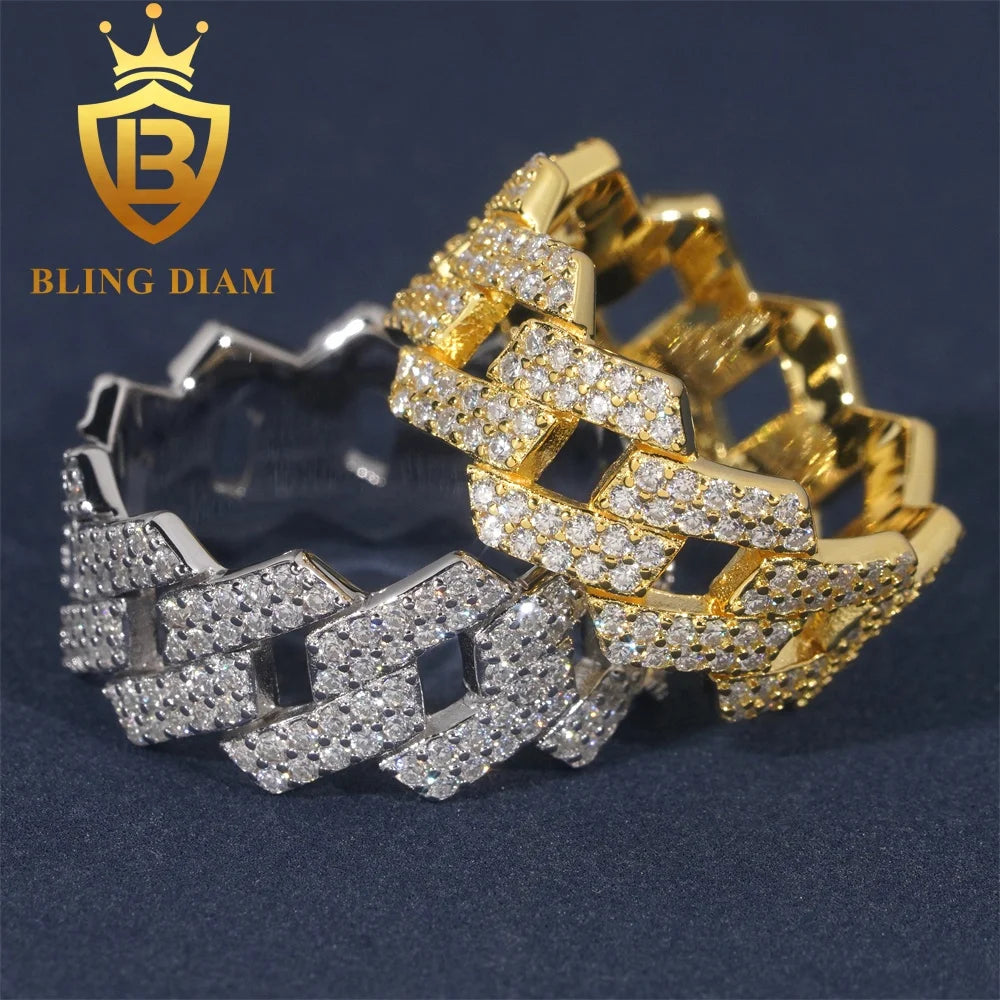 Fashion Rings for Men Moissanite Iced Out Moissanite Hip Hop Jewelry High Quality Diamond Pass Diamond Test with GRA