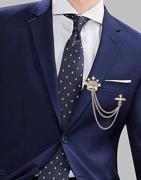 9Pcs Tassel Chain Brooch Collar Pins Hanging Chains for Suit Lapel Tuxedo Shirts Tie Hat Scarf Brooch Pin Fashion Jewelry