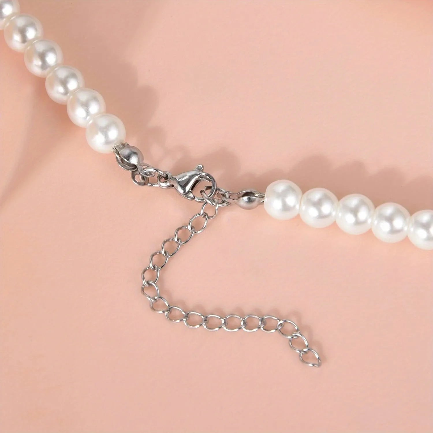 Fashion Jewelry Sets for Women Pearl Necklace Stainless Steel Stud Earrings Gift Bridal Party Jewelry