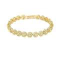 High Quality Gold Plated Chain Bracelet Women's Fashion Bracelet 14K Gold CZ Zirconia Zircon Flower Women Tennis Bracelet Link