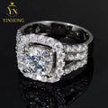 YINHONG S925 Silver Ring with 3.5-carat Moissanite, a Luxurious Wedding Ring for Women, a Moissanite Silver Ring for Proposal