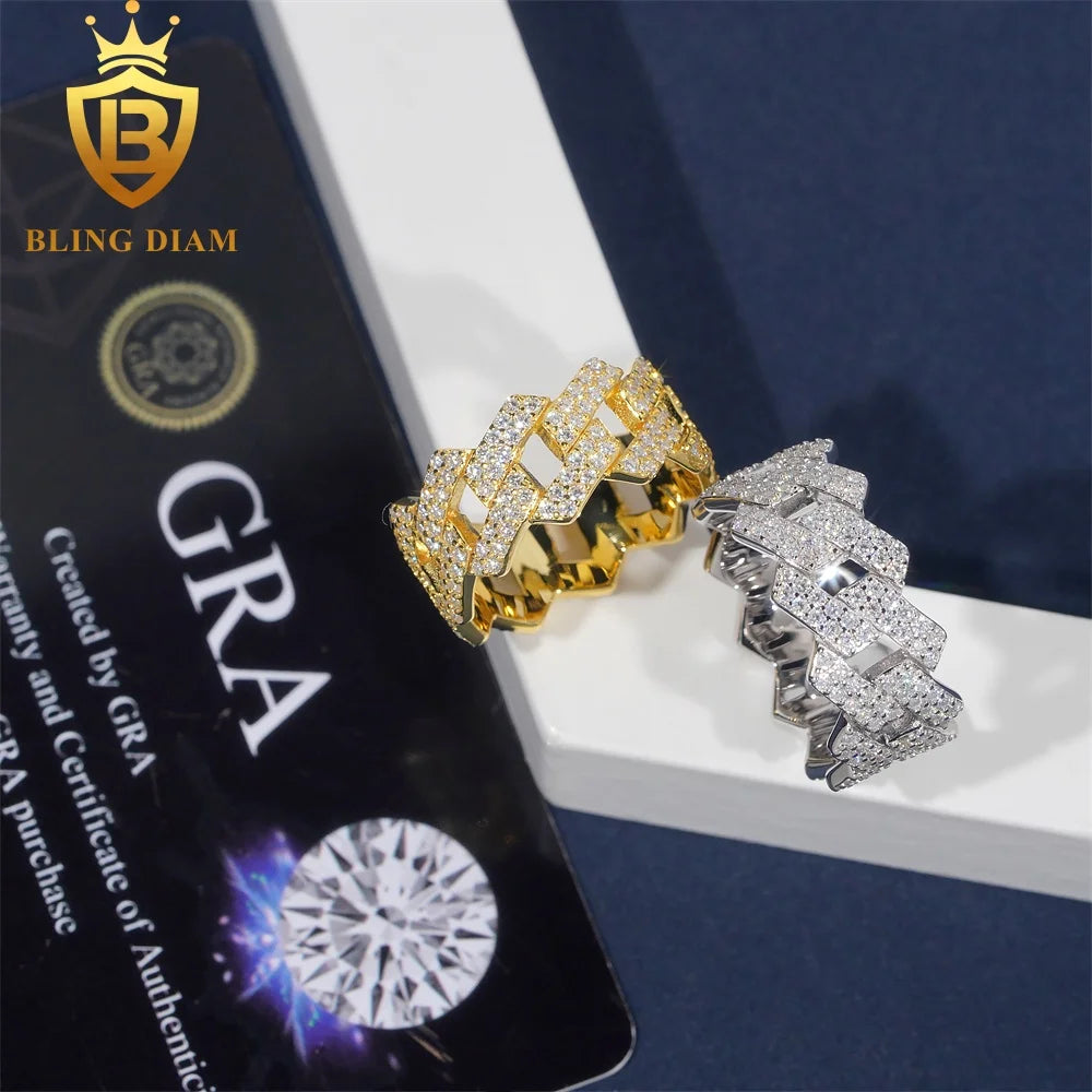 Fashion Rings for Men Moissanite Iced Out Moissanite Hip Hop Jewelry High Quality Diamond Pass Diamond Test with GRA