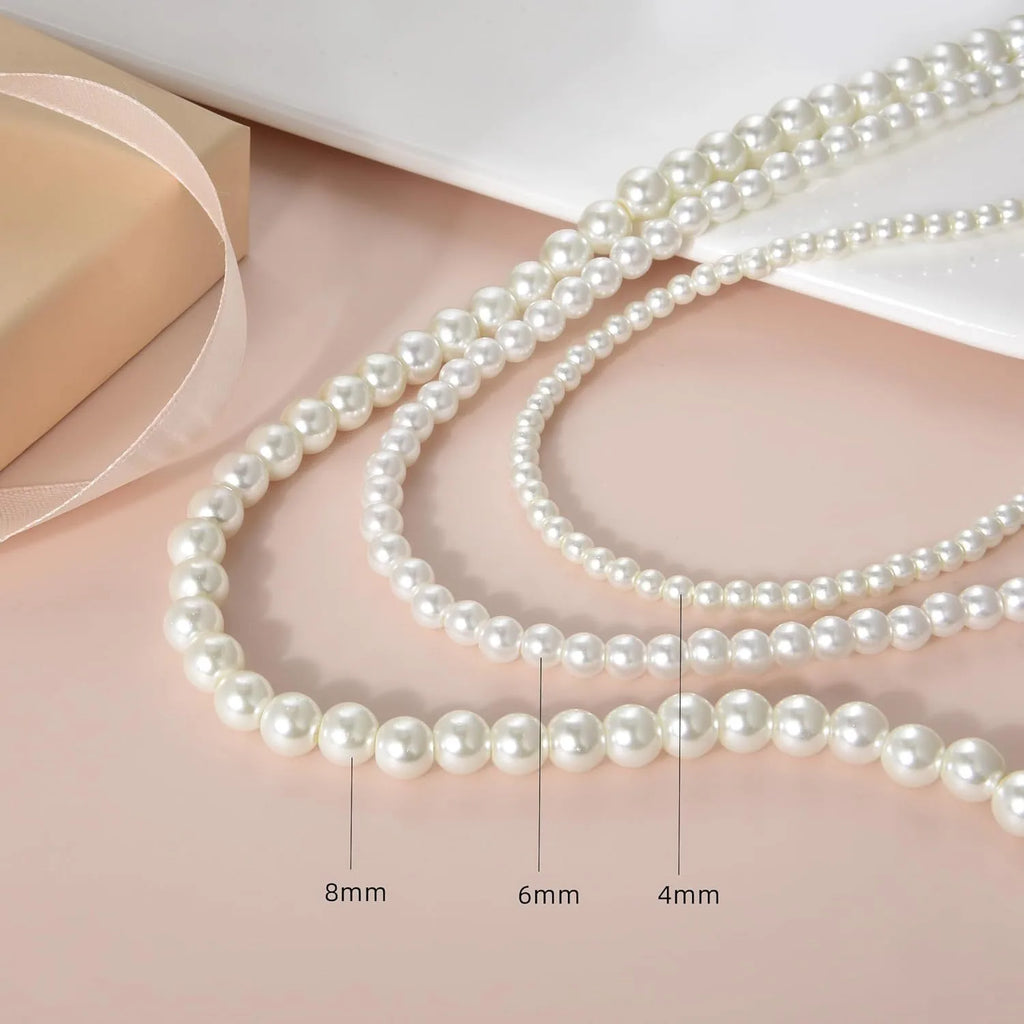 Fashion Jewelry Sets for Women Pearl Necklace Stainless Steel Stud Earrings Gift Bridal Party Jewelry