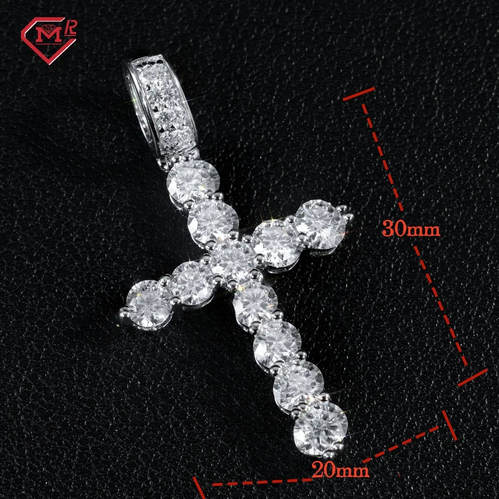 In Stock Cross Pendant Charms Silver 925 Hip Hop Jewelry Iced Out  VVS Diamond Moissanite Pendant
