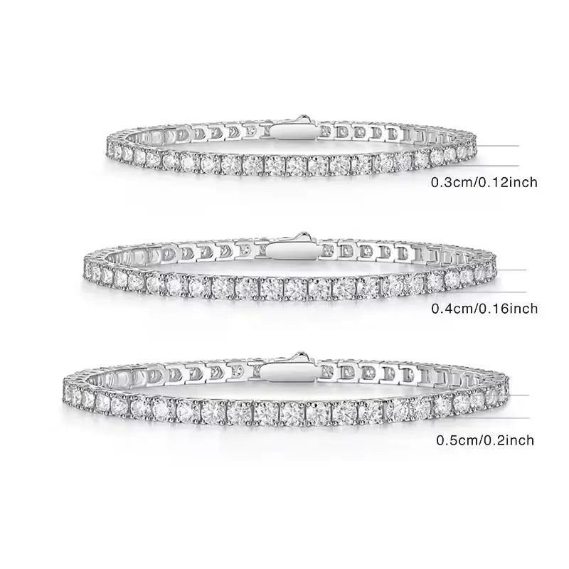 5.0mm White 925 Sterling Silver VVS Moissanite Diamond Tennis Link Chain Bracelet Iced Out Unisex Jewelry Men Women Bracelet