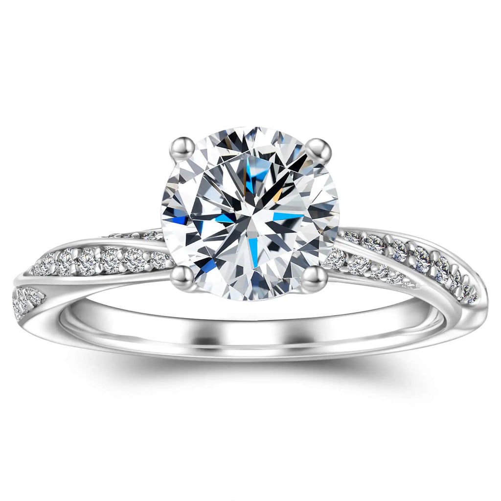 Fine Jewellery Women's Sterling Silver 925 Engagement Wedding Ring 1.5CT Moissanite Ring with Certificate Valentine's Day Gift