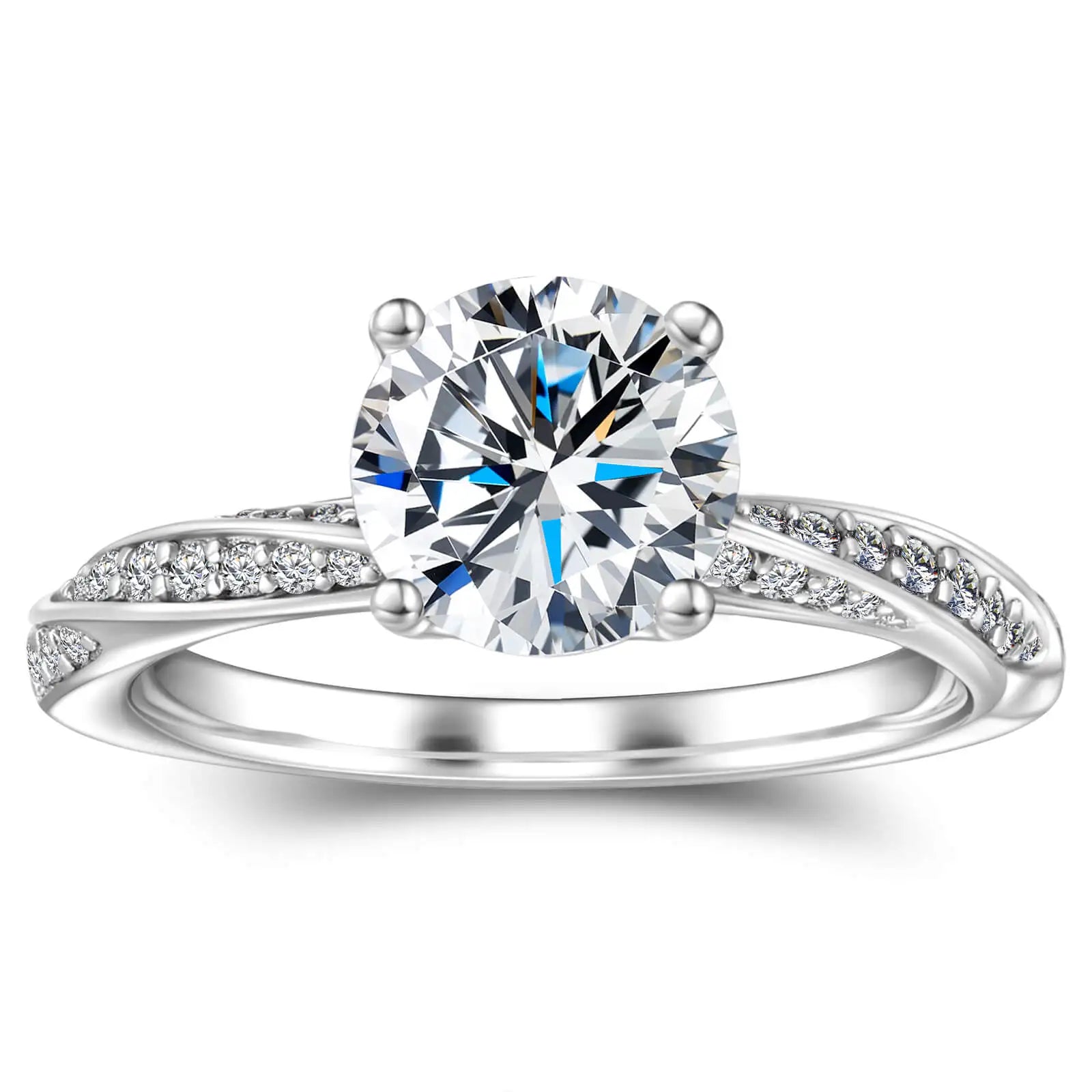 Fine Jewellery Women's Sterling Silver 925 Engagement Wedding Ring 1.5CT Moissanite Ring with Certificate Valentine's Day Gift