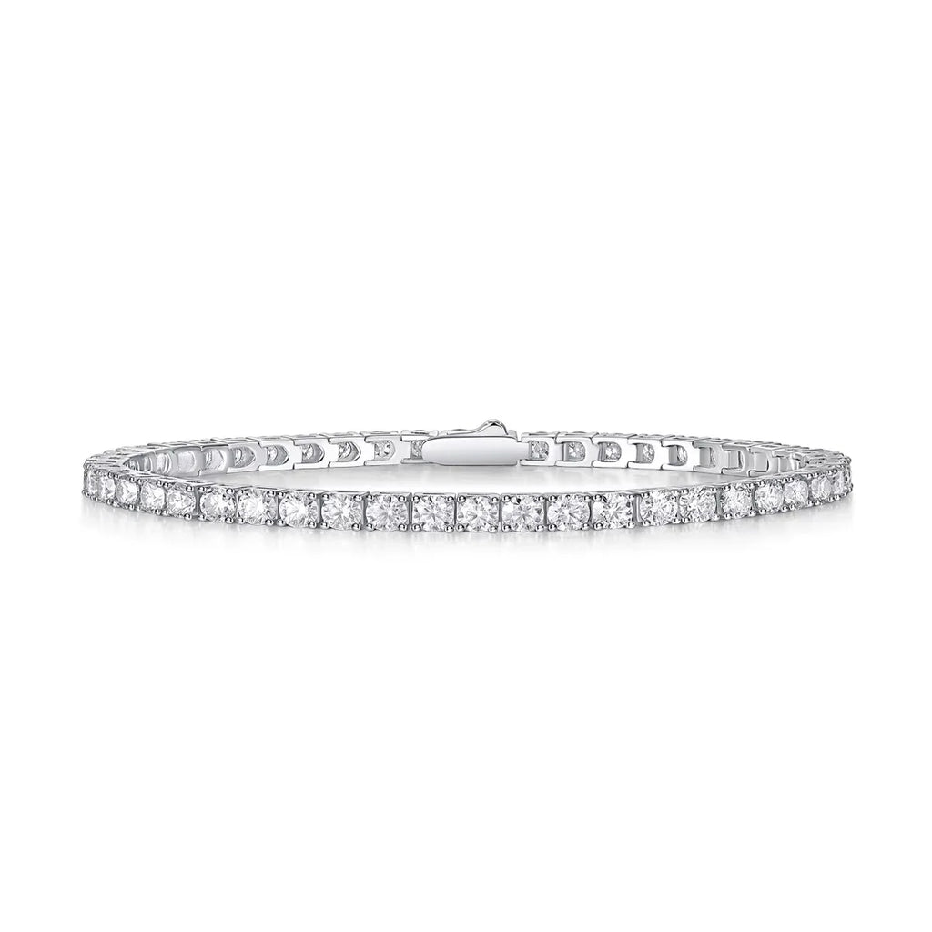 5.0mm White 925 Sterling Silver VVS Moissanite Diamond Tennis Link Chain Bracelet Iced Out Unisex Jewelry Men Women Bracelet