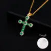 US Local Stock Classic Cross Necklace Simple Stainless Steel Chain Sparkling Zircon Daily Wear Wedding Valentine Birthday Gift