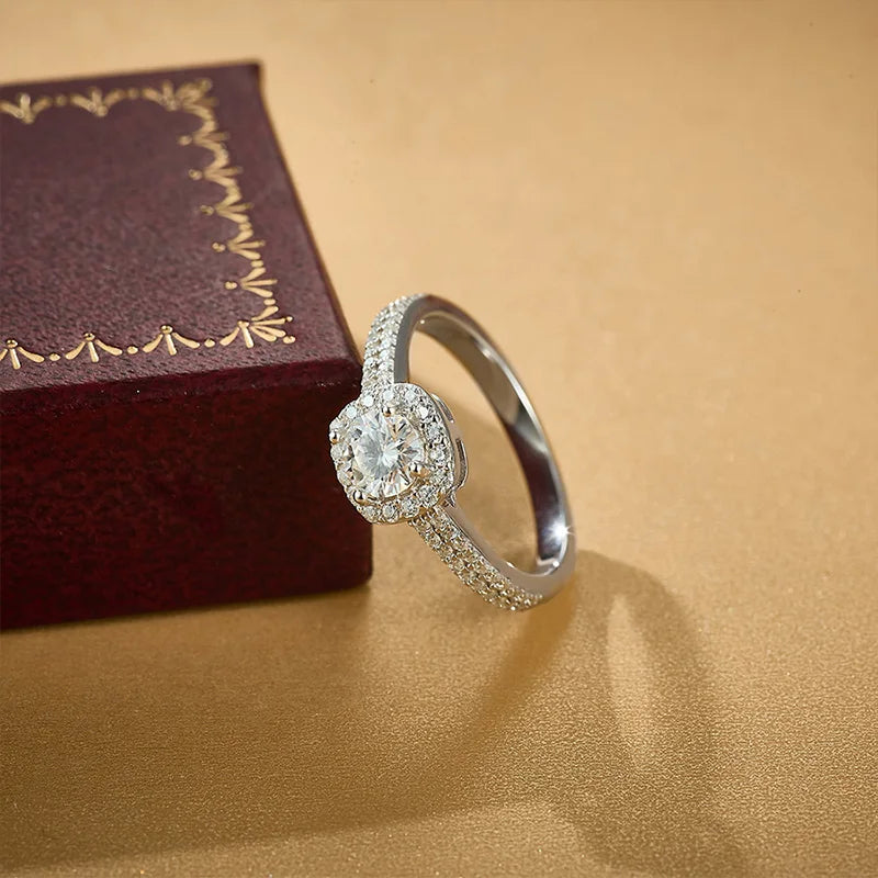 NO TARIFF Hot Selling Moissanite Ring 925 Sterling Silver Gemstone Jewelry Women Wedding Rings