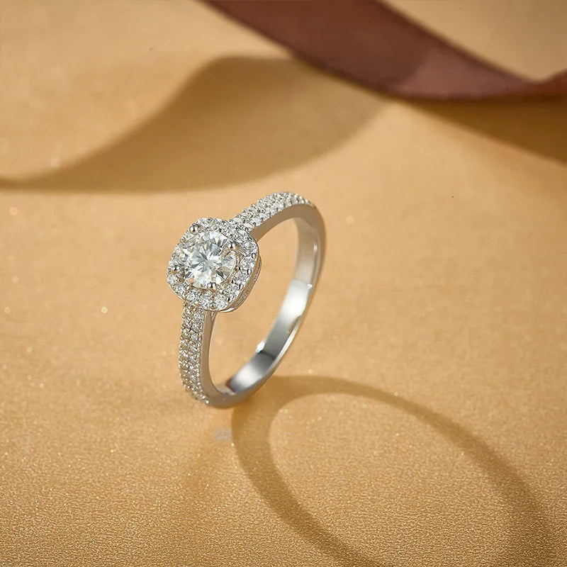 NO TARIFF Hot Selling Moissanite Ring 925 Sterling Silver Gemstone Jewelry Women Wedding Rings