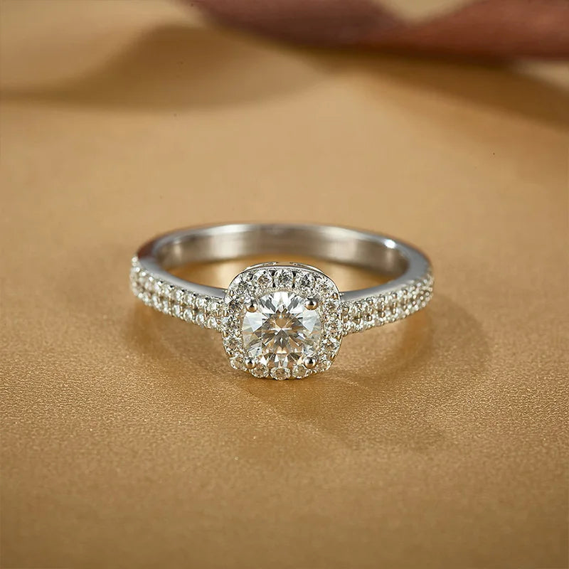 NO TARIFF Hot Selling Moissanite Ring 925 Sterling Silver Gemstone Jewelry Women Wedding Rings