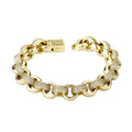 Hot Sale Bracelet Luxury 12mm O Shape Cuban Link Chain Gold Plated Jewelry Crystal Bracelet