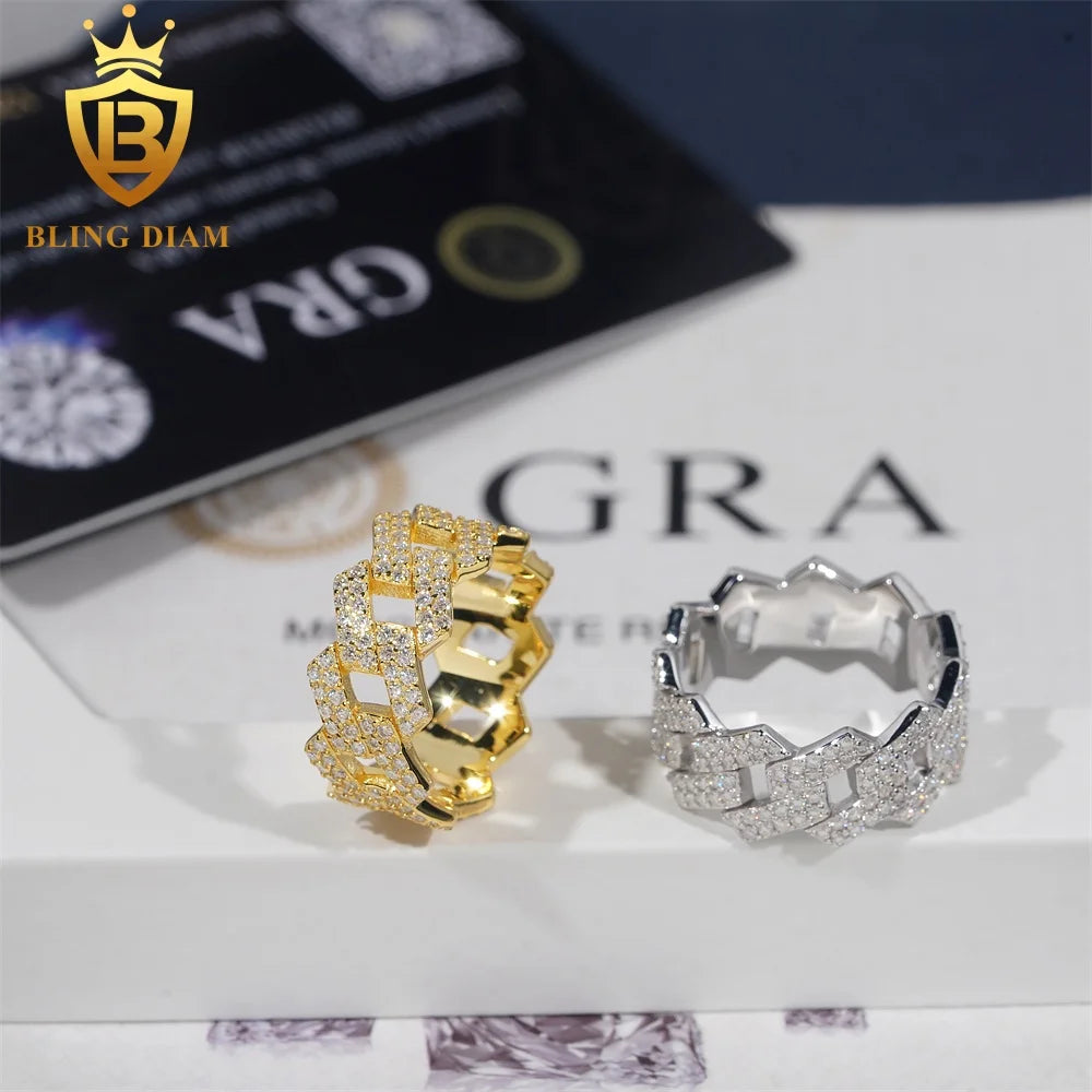 Fashion Rings for Men Moissanite Iced Out Moissanite Hip Hop Jewelry High Quality Diamond Pass Diamond Test with GRA