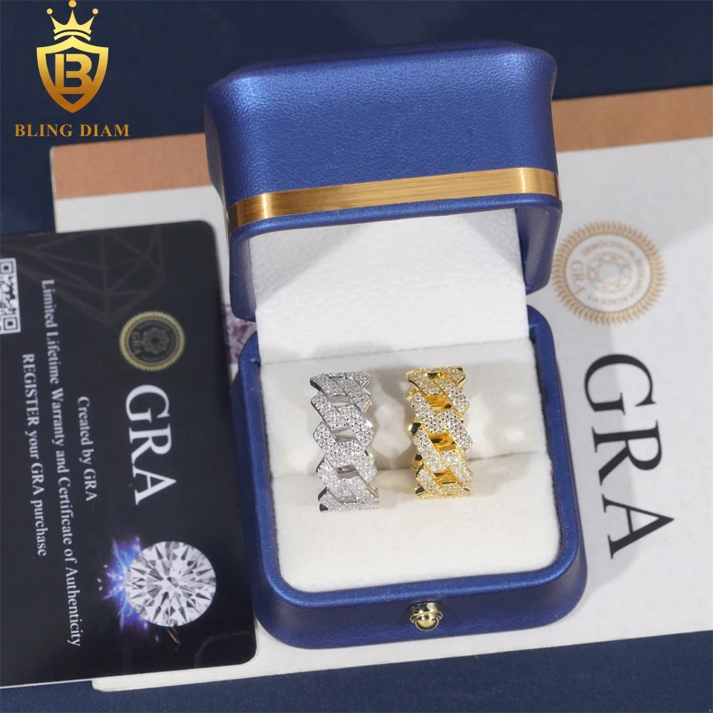 Fashion Rings for Men Moissanite Iced Out Moissanite Hip Hop Jewelry High Quality Diamond Pass Diamond Test with GRA