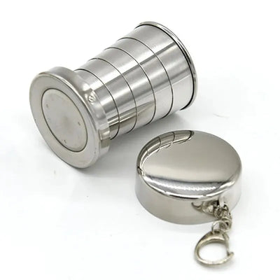 stainless steel portable folding cup for camping and hiking