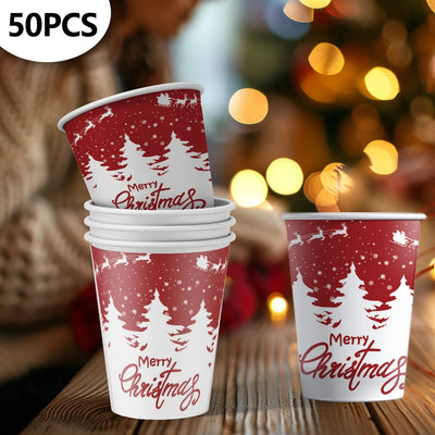 50pcs christmas disposable paper cup for coffee and drinks