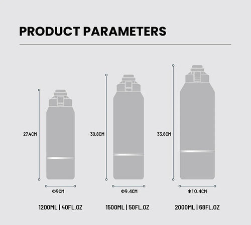 Tyeso Large Capacity Insulated Water Bottle Portable Travel Mug with