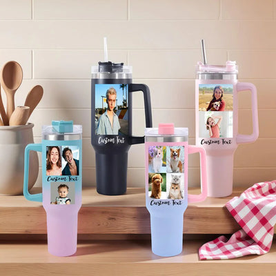 custom personalized photo tumbler with name